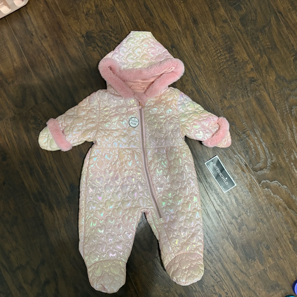 Rothschild Pink Quilted Kids Footie